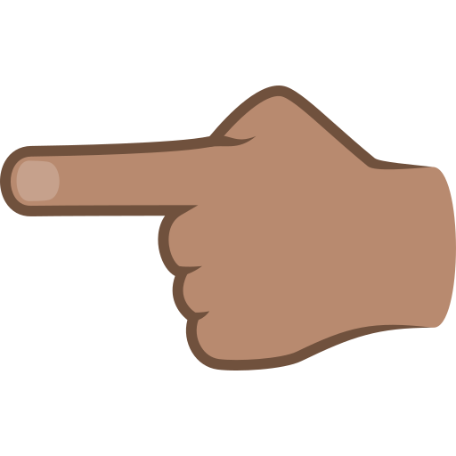 Nach Links Weisender Zeigefinger: Mittlere Hautfarbe