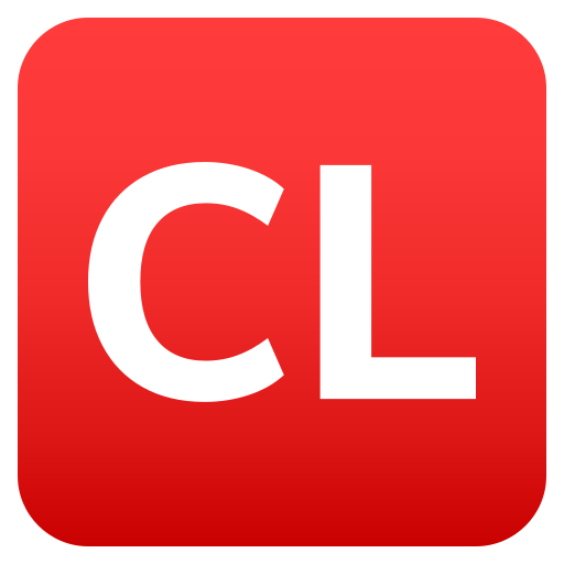 Großbuchstaben CL In Rotem Quadrat