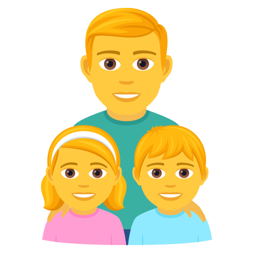 Familie: Mann, Mädchen, Junge