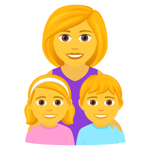 Familie: Frau, Mädchen, Junge