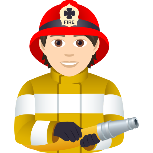 Feuerwehrmann/-frau: Helle Hautfarbe