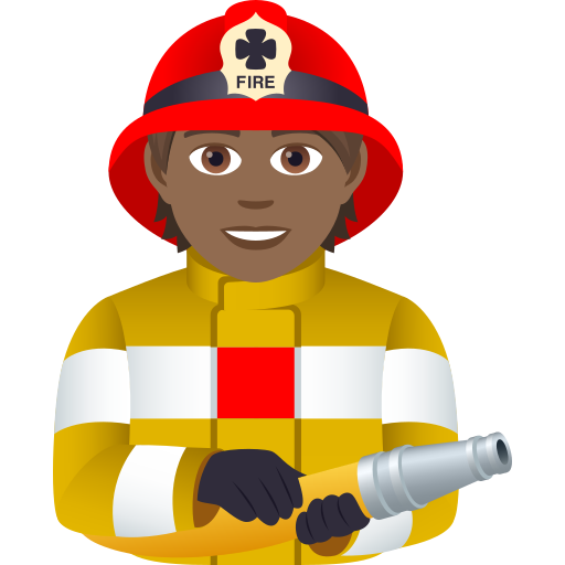 Feuerwehrmann/-frau: Mitteldunkle Hautfarbe