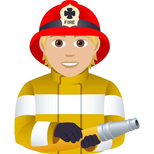 Feuerwehrmann/-frau: Mittelhelle Hautfarbe