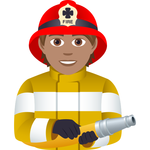 Feuerwehrmann/-frau: Mittlere Hautfarbe