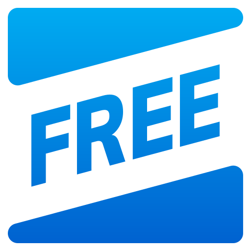 Wort „Free“ In Blauem Quadrat