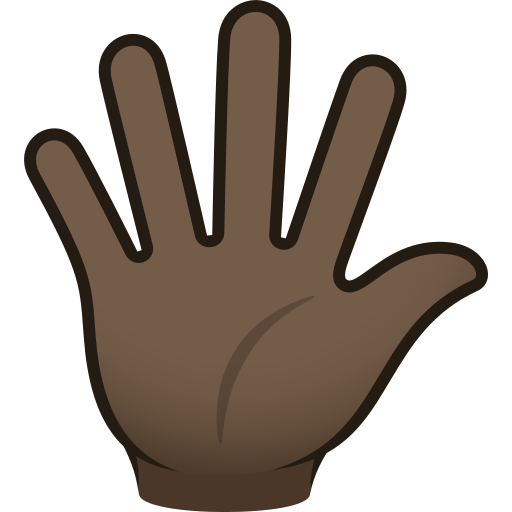 Hand Mit Gespreizten Fingern: Dunkle Hautfarbe