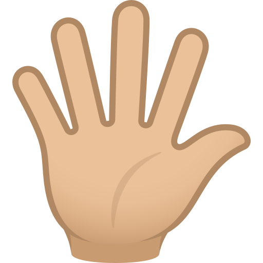 Hand Mit Gespreizten Fingern: Mittelhelle Hautfarbe