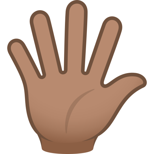 Hand Mit Gespreizten Fingern: Mittlere Hautfarbe