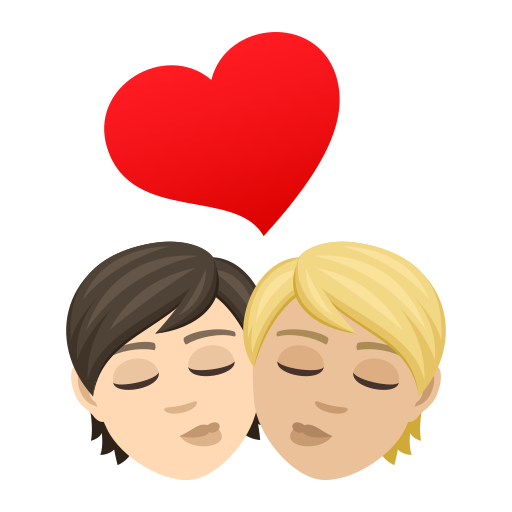 Kuss: Person, Person, Helle Hautfarbe, Mittelhelle Hautfarbe