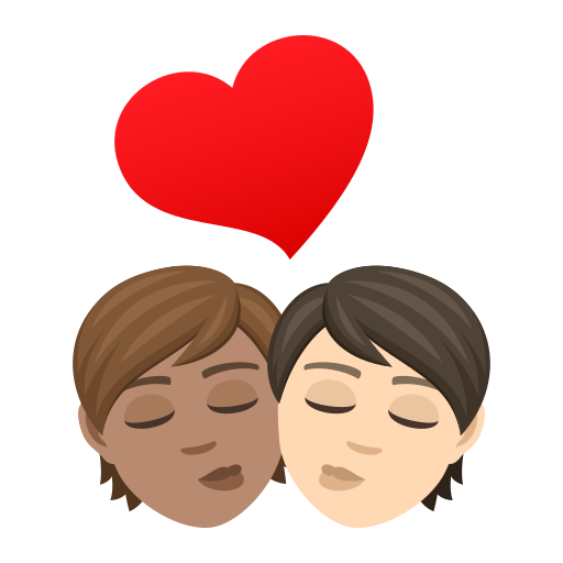 Kuss: Person, Person, Mittlere Hautfarbe, Helle Hautfarbe