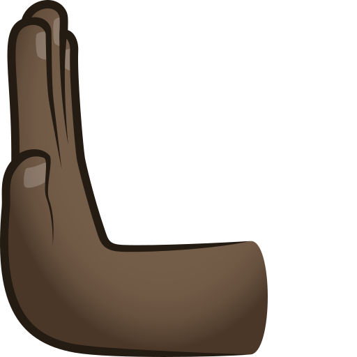 Nach links drückende Hand: Dunkle Hautfarbe