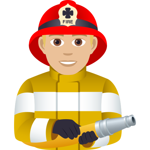 Feuerwehrmann: Mittelhelle Hautfarbe
