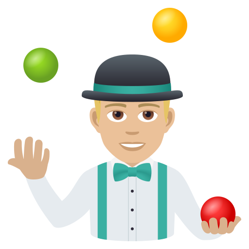 Jongleur: Mittelhelle Hautfarbe