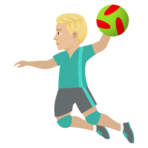 Handballspieler: Mittelhelle Hautfarbe