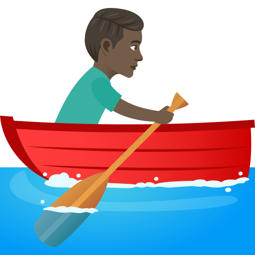 Mann Im Ruderboot: Dunkle Hautfarbe