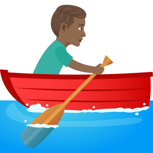 Mann Im Ruderboot: Mitteldunkle Hautfarbe