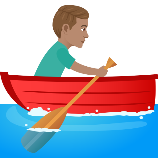 Mann Im Ruderboot: Mittlere Hautfarbe