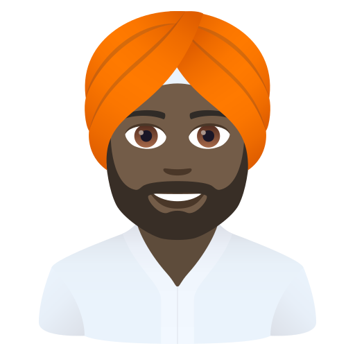 Mann Mit Turban: Dunkle Hautfarbe