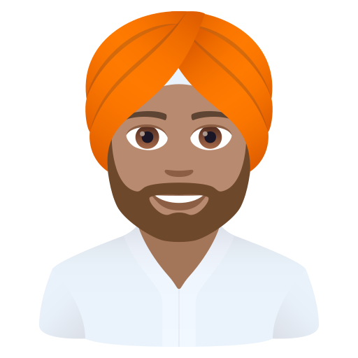 Mann Mit Turban: Mittlere Hautfarbe