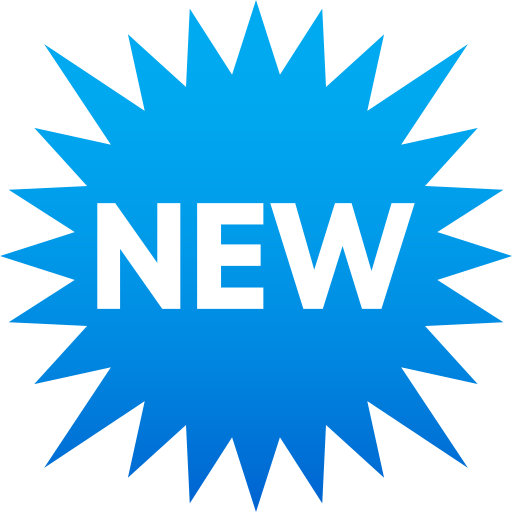Wort „New“ In Blauem Quadrat