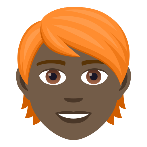 Person: Dunkle Hautfarbe, Rotes Haar