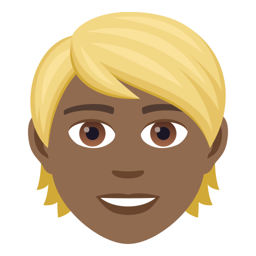 Person: Mitteldunkle Hautfarbe, Blondes Haar