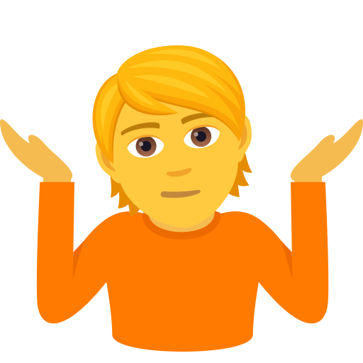 Schulterzuckende Person