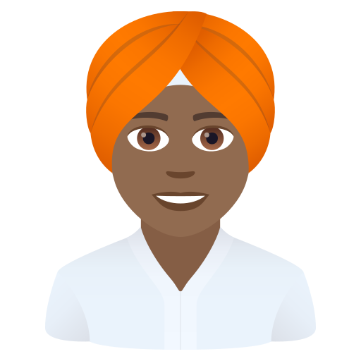Person Mit Turban: Mitteldunkle Hautfarbe