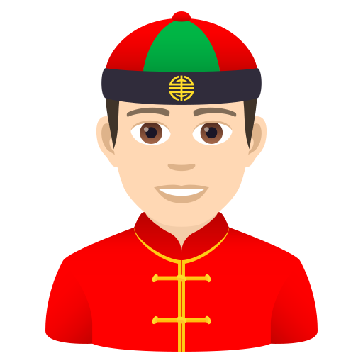Person Mit Chinesischem Hut: Helle Hautfarbe