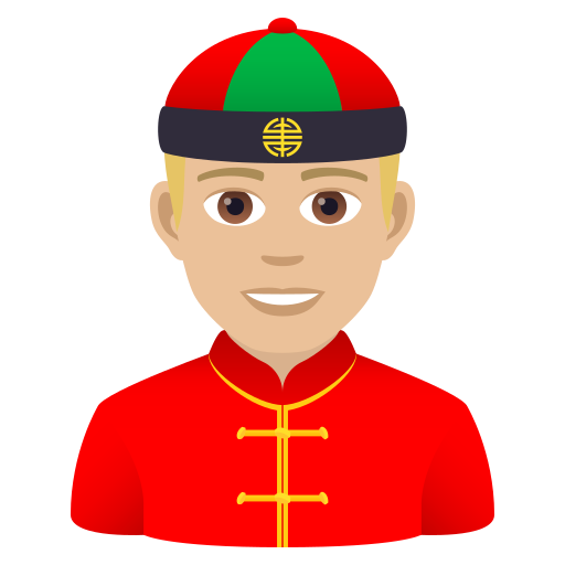 Person Mit Chinesischem Hut: Mittelhelle Hautfarbe
