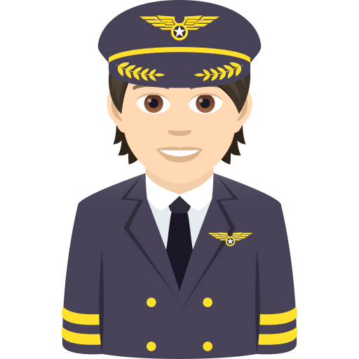 Pilot(In): Helle Hautfarbe