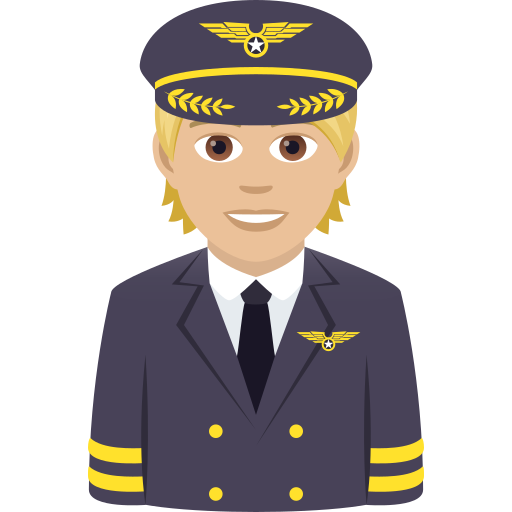 Pilot(In): Mittelhelle Hautfarbe