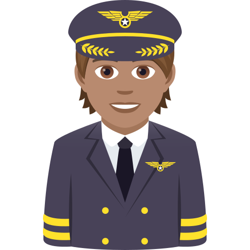Pilot(In): Mittlere Hautfarbe