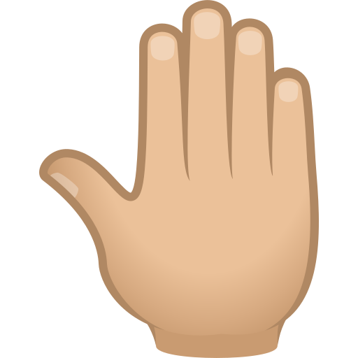 Erhobene Hand Von Hinten: Mittelhelle Hautfarbe