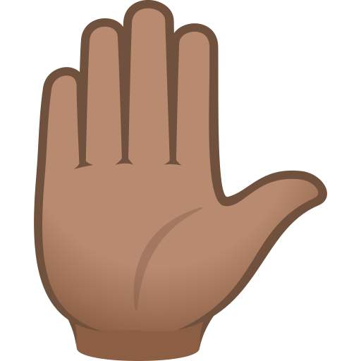 Erhobene Hand: Mittlere Hautfarbe