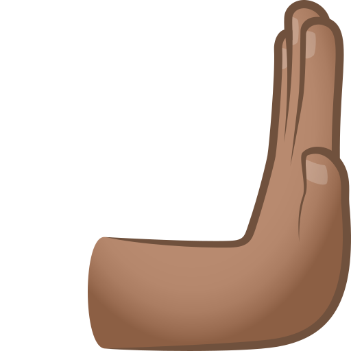 Nach rechts drückende Hand: Mittlere Hautfarbe