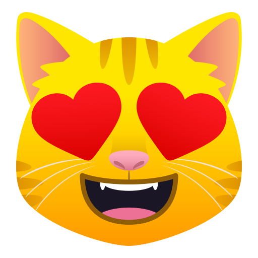 Lachende Katze Mit Herzen Als Augen