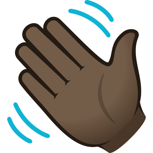 Winkende Hand: Dunkle Hautfarbe