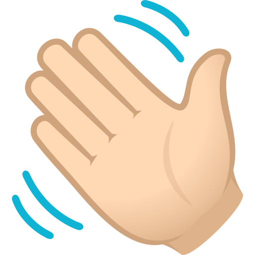 Winkende Hand: Helle Hautfarbe