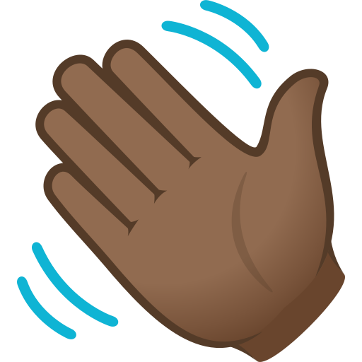 Winkende Hand: Mitteldunkle Hautfarbe