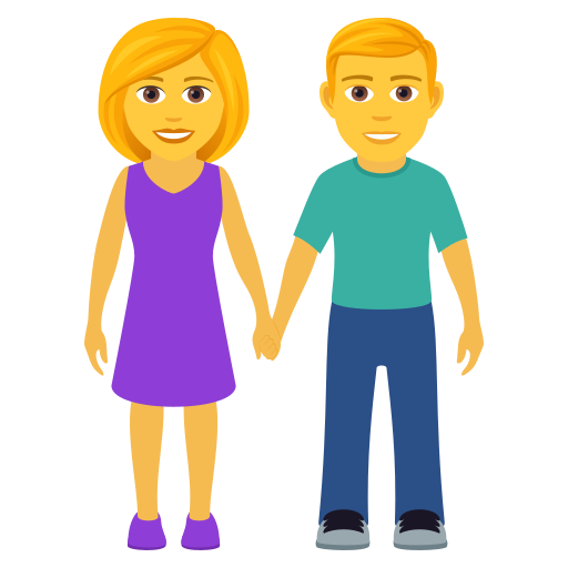 Frau und Mann halten Händchen