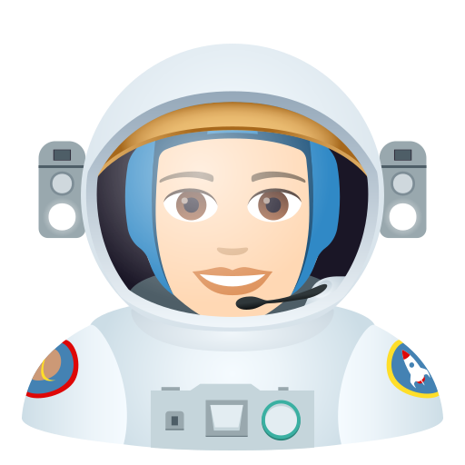 Astronautin: Helle Hautfarbe