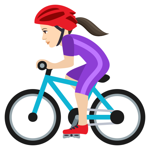 Radfahrerin: Helle Hautfarbe
