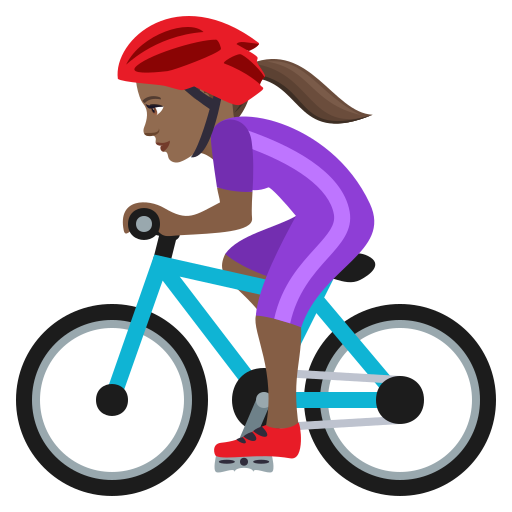 Radfahrerin: Mitteldunkle Hautfarbe