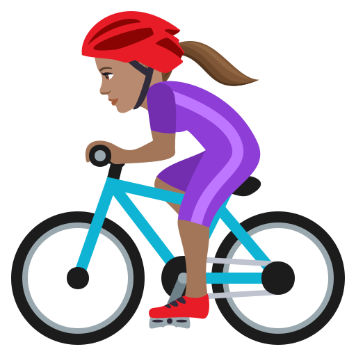 Radfahrerin: Mittlere Hautfarbe