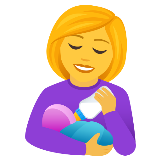 Frau füttert Baby