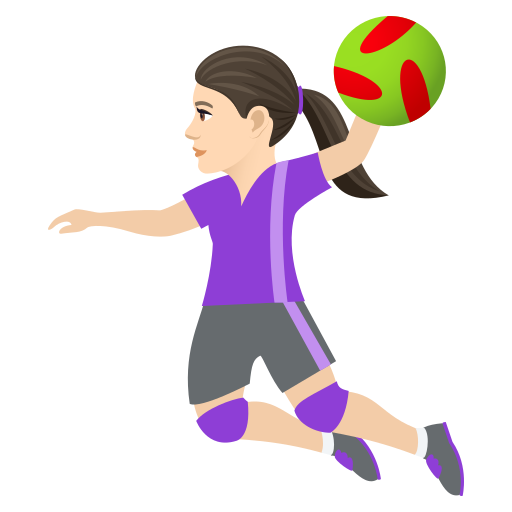 Handballspielerin: Helle Hautfarbe
