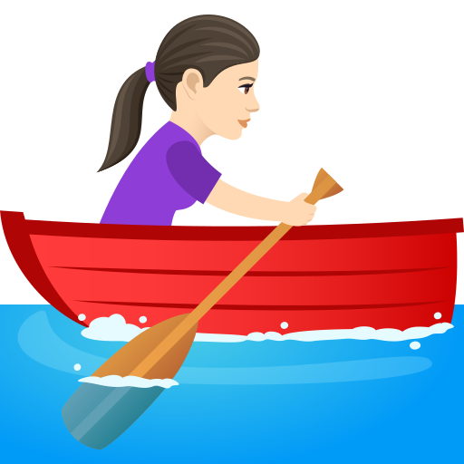 Frau Im Ruderboot: Helle Hautfarbe