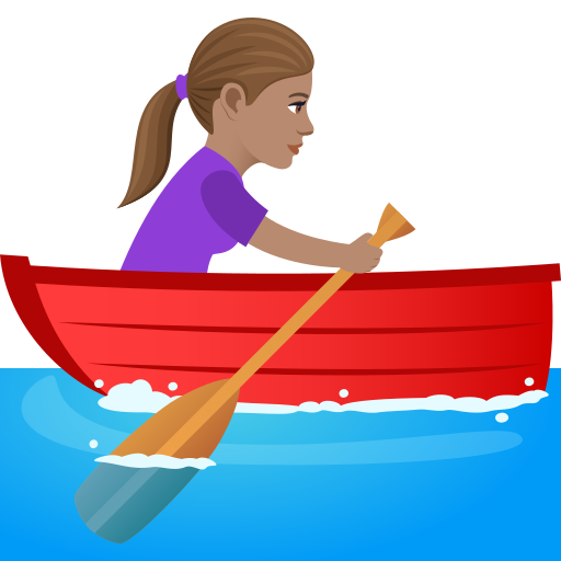 Frau Im Ruderboot: Mittlere Hautfarbe
