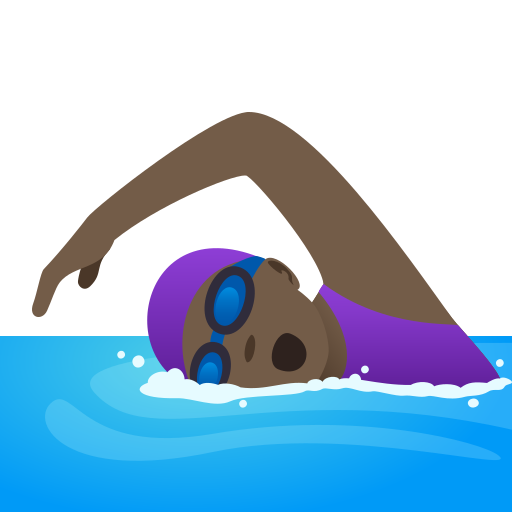 Schwimmerin: Dunkle Hautfarbe